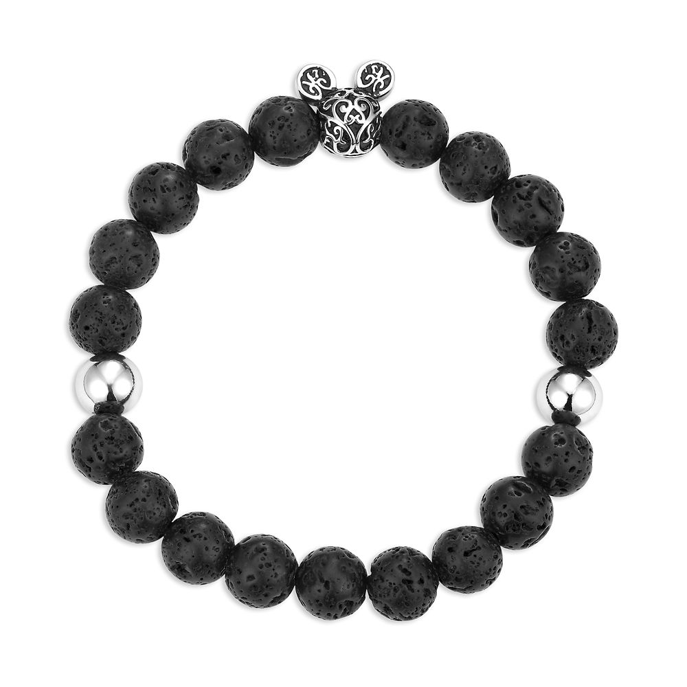 Mickey Mouse Icon Black Lava Bead Bracelet Official shopDisney