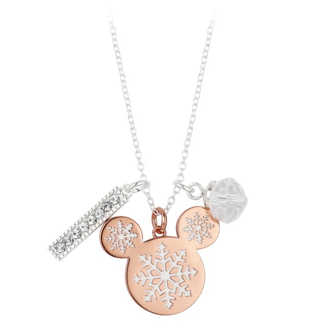 Mickey Mouse Snowflake Charm Necklace