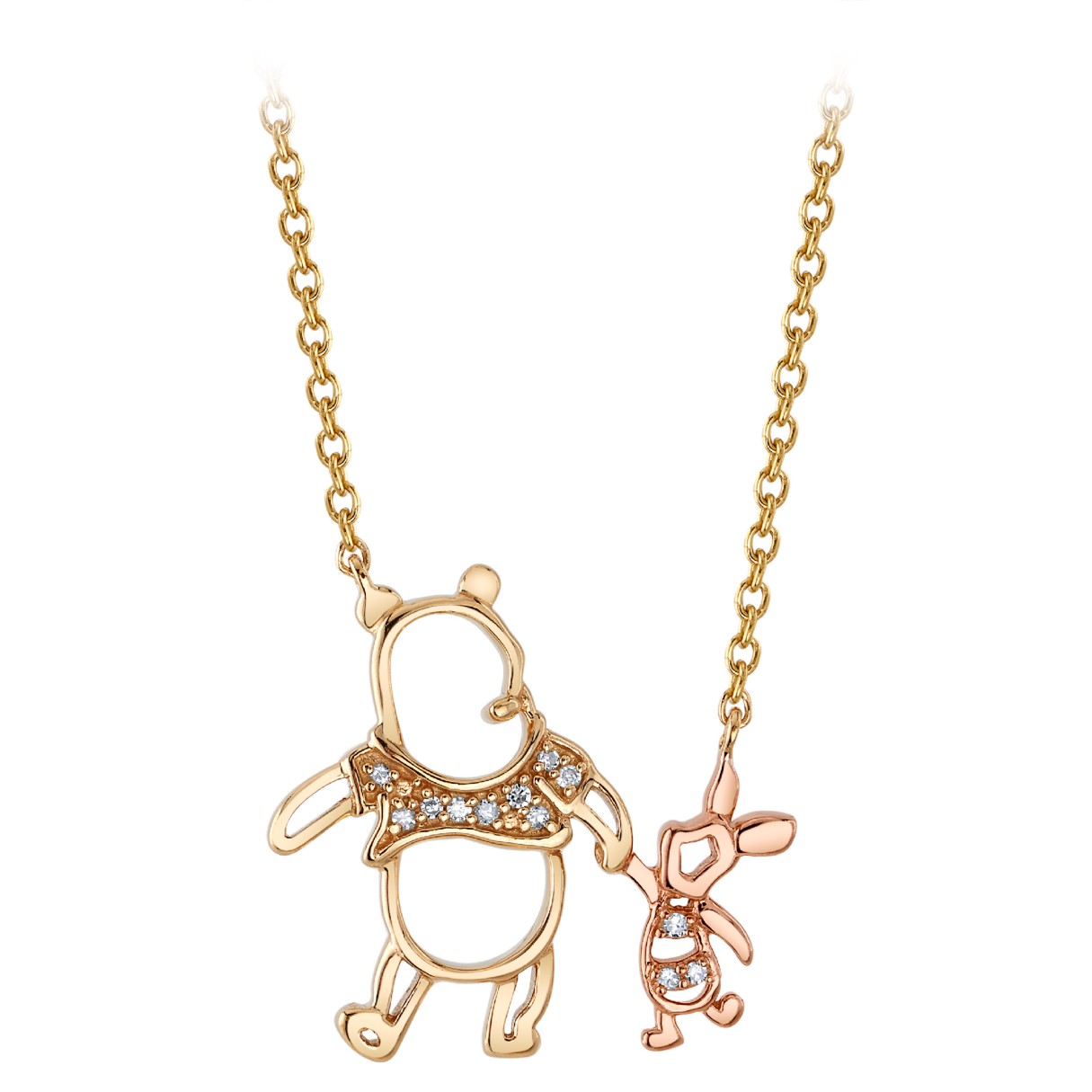 Winnie the Pooh and Piglet Diamond Necklace