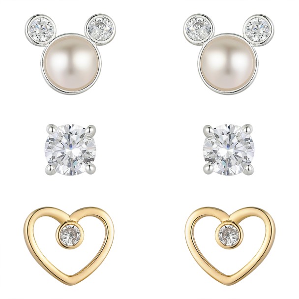 Mickey Mouse Pearlescent Icon Earring Set