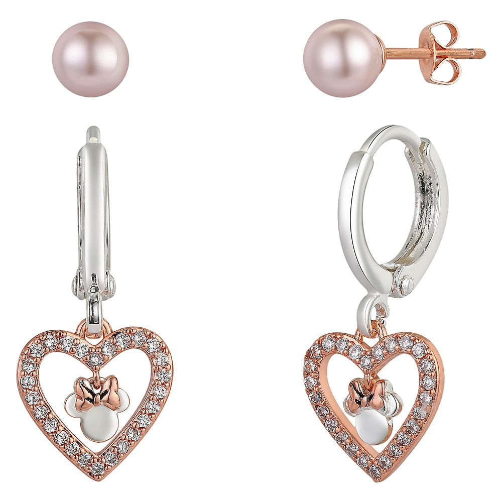 Minnie Mouse Rose Gold Earring Set