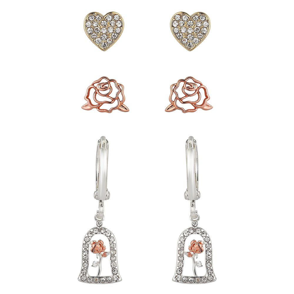 Beauty and the Beast Rose Earring Set