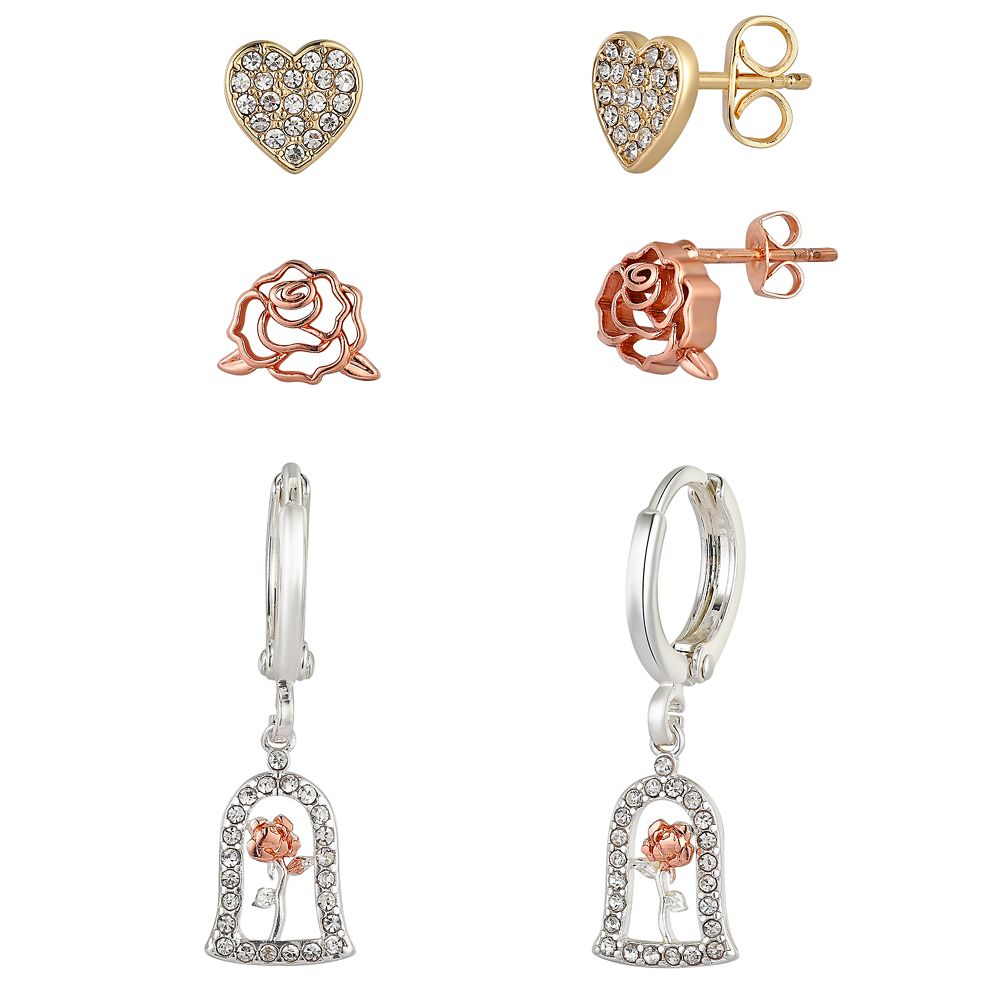 Beauty and the Beast Rose Earring Set