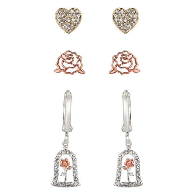 Beauty and the Beast Rose Earring Set