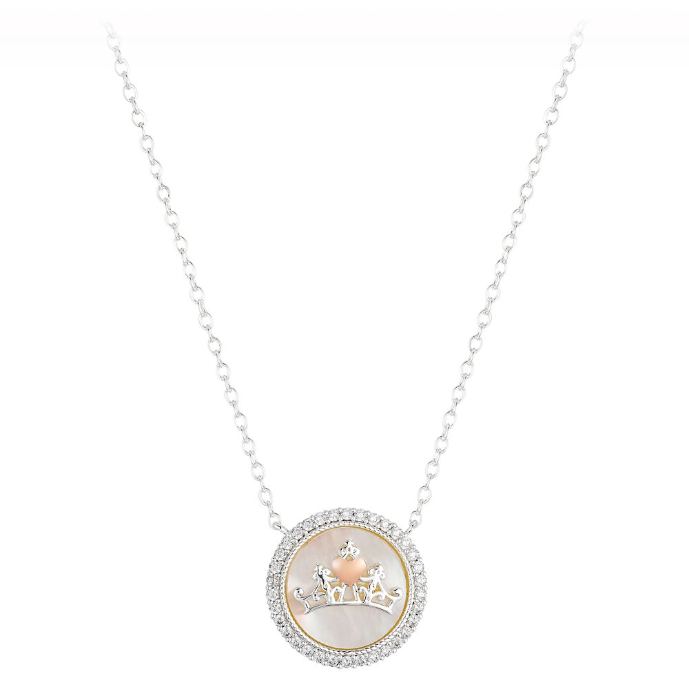 EoCot Silver Plated Round Necklace for Women Cubic Zirconia Pendant Necklaces 