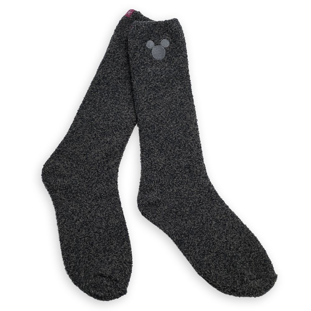 Disney Mickey Mouse Socks for Men by Barefoot Dreams ? Dark Gray