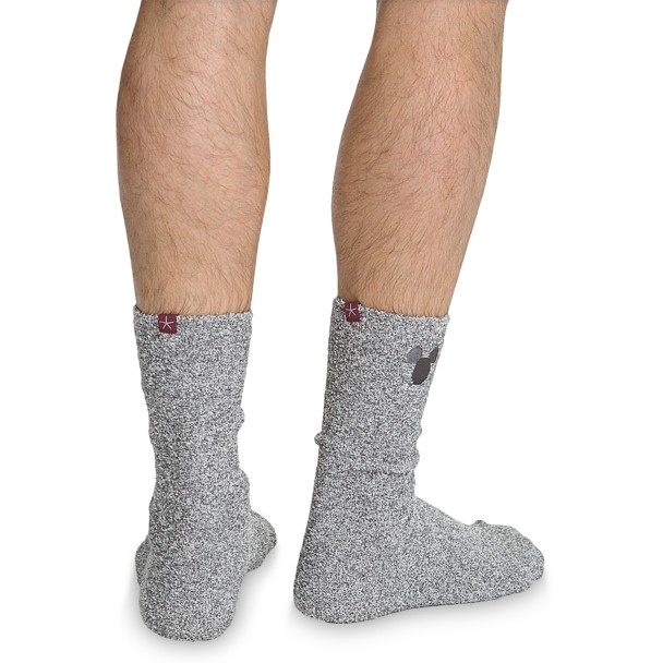 Mickey Mouse Socks for Men by Barefoot Dreams – Light Gray