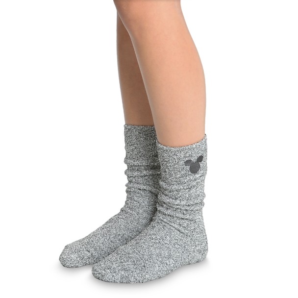 Mickey Mouse Socks for Women by Barefoot Dreams – Light Gray