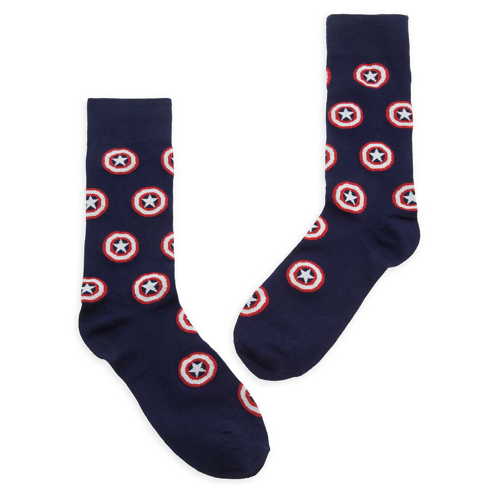 Mens Original Character Slipper Socks - Captain America, Heat Holders