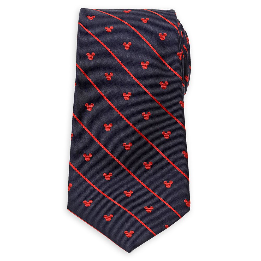 Mickey Mouse Icon Navy Pinstripe Tie for Men