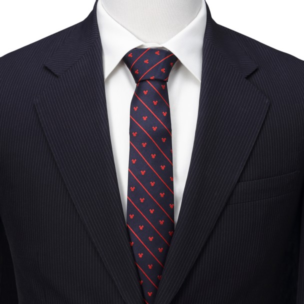 Mickey Mouse Icon Navy Pinstripe Tie for Men