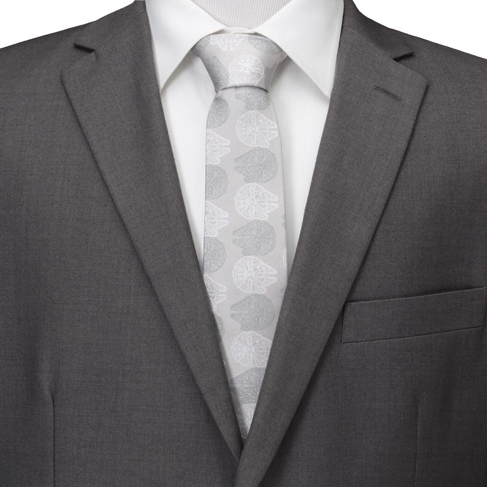 Millennium Falcon Gray Silk Tie for Adults – Star Wars