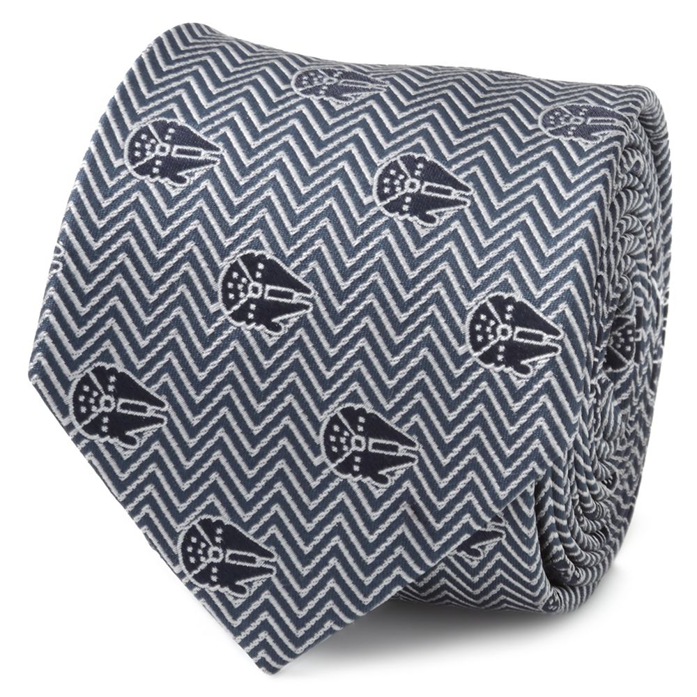 Millennium Falcon Herringbone Blue Silk Tie for Adults – Star Wars