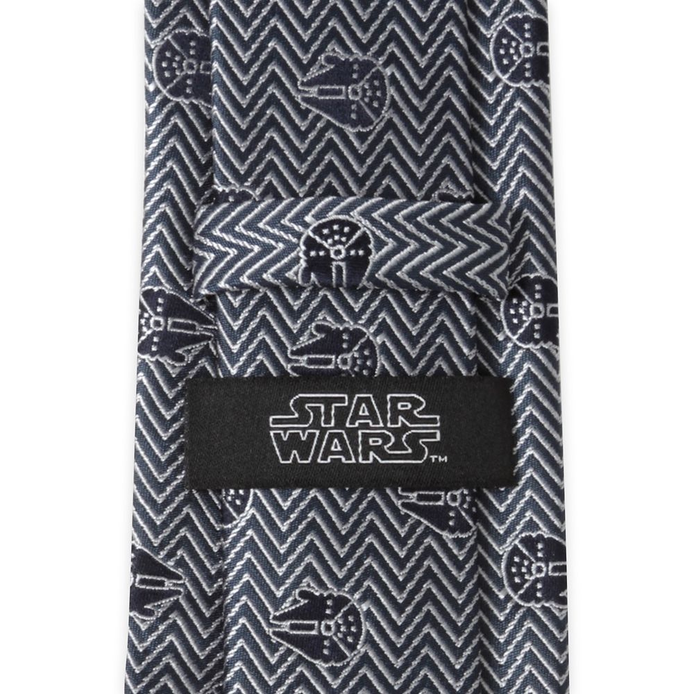 Millennium Falcon Herringbone Blue Silk Tie for Adults – Star Wars