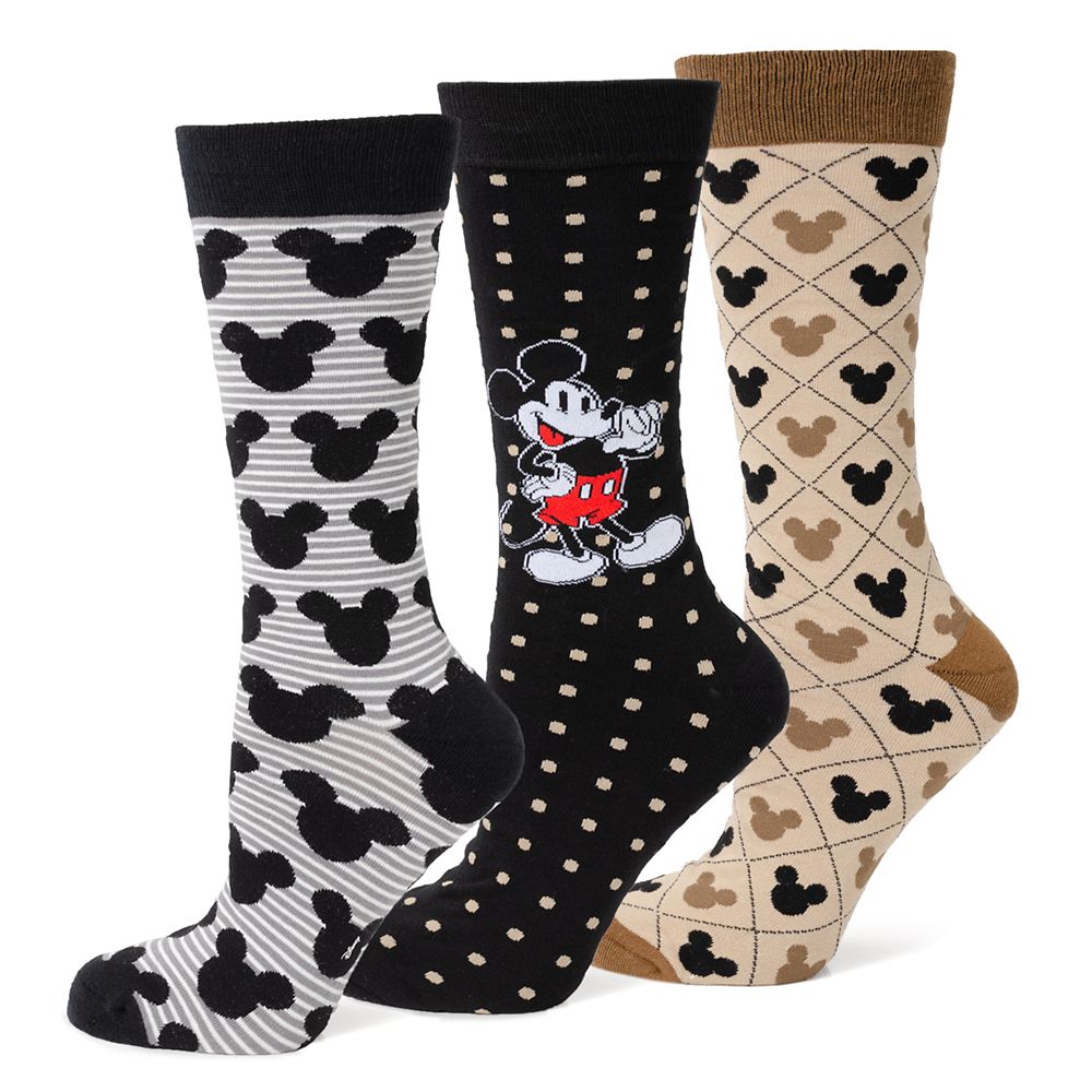 Unisex San Antonio Spurs Mickey Mouse Rock Em Socks Silver Three-Pack  Disney Crew Socks Set