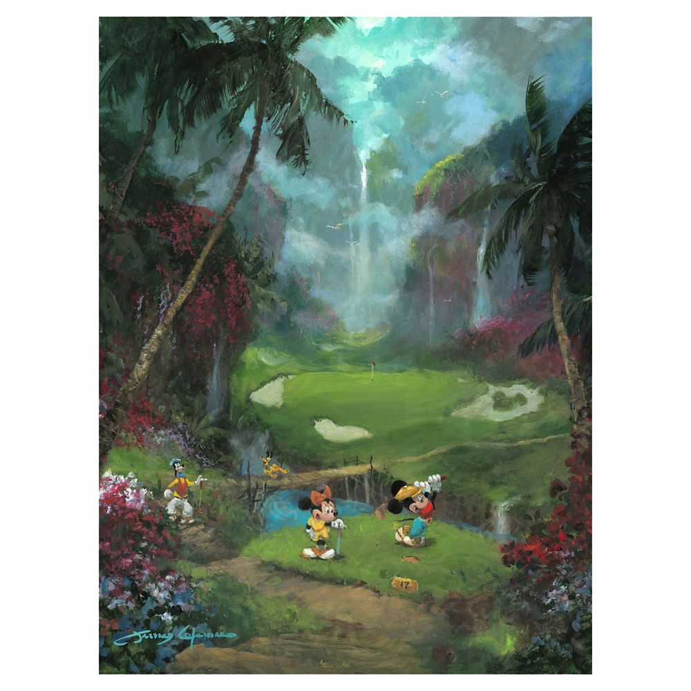 Mickey Mouse and Friends ''17th Tee in Paradise'' Giclee on Canvas by James Coleman – Limited Edition