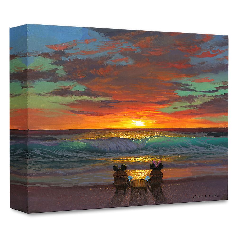Mickey and Minnie Mouse ''Sharing a Sunset'' Giclee on Canvas by Walfrido Garcia – Limited Edition