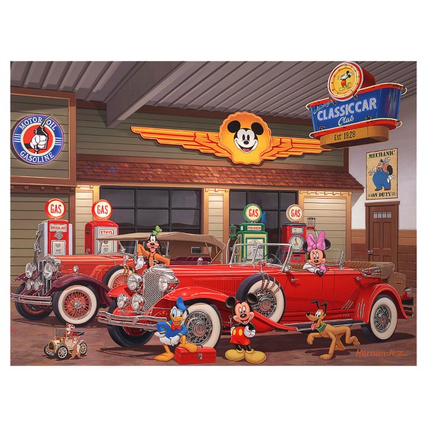 ''Mickey's Classic Car Club'' Gallery Wrapped Canvas by Manuel Hernandez – Limited Edition