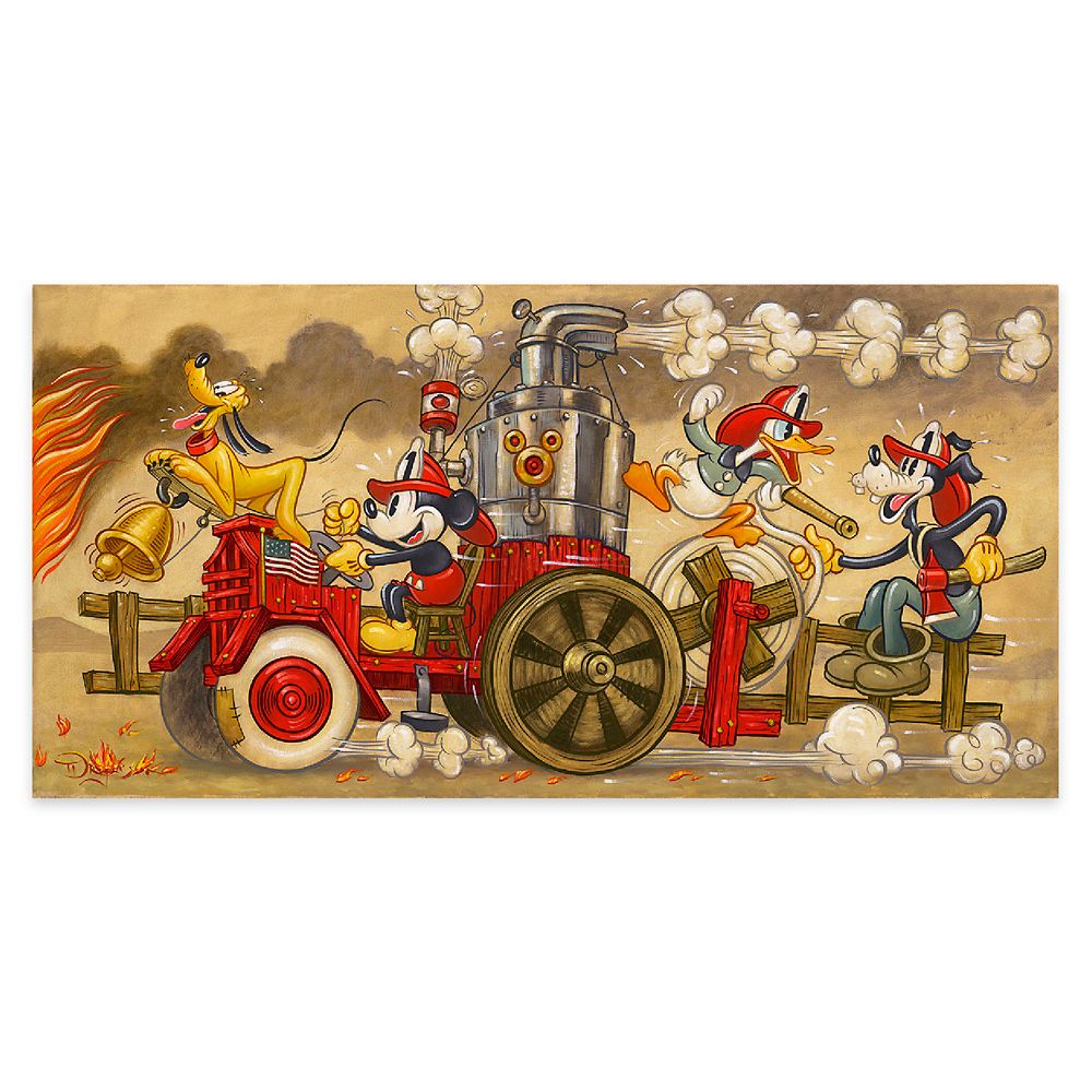 Mickeys Fire Brigade Gallery Wrapped Canvas by Tim Rogerson  Limited Edition Official shopDisney
