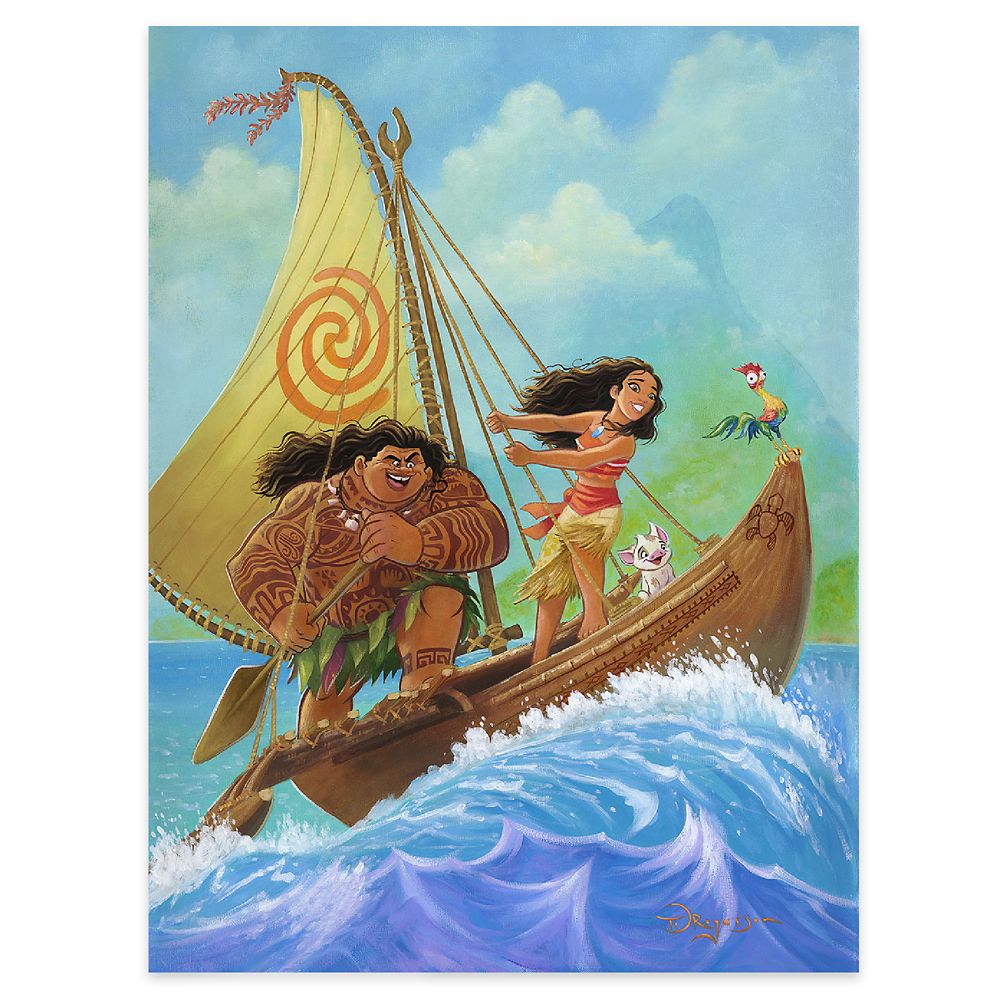 Disney Moana Knows the Way Gallery Wrapped Canvas by Tim Rogerson ? Limited Edition