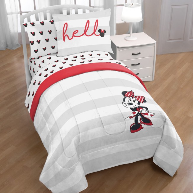 Minnie Mouse Comforter Set Twin, Disney Minnie Mouse Pink 3pc Twin Bedding Comforter Set