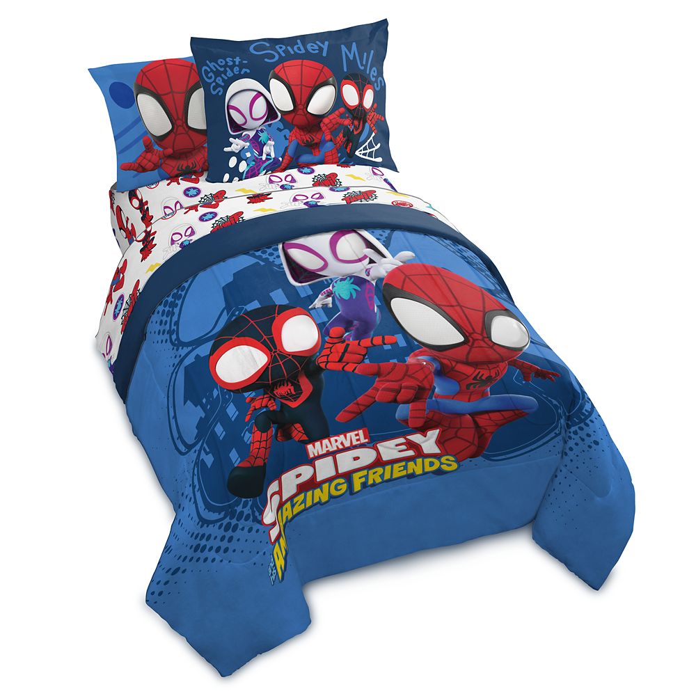 Spidey & His Amazing Friends Toddler Sheet Set for Kids - 3 Pcs Bedding Set  - Pillowcase , Comforter and Fitted Sheet 