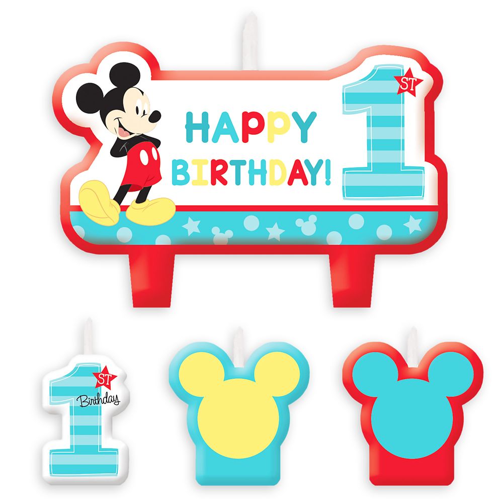 Mickey Mouse 1st Birthday Candle Set Official shopDisney