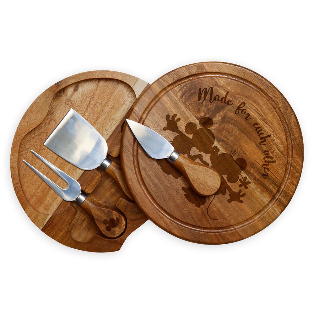 Mickey and Minnie Mouse Cheese Board and Tools Set