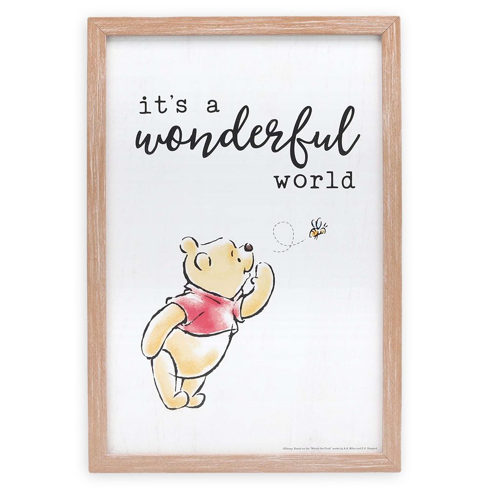 Winnie the Pooh Its a Wonderful World Framed Wall Decor Official shopDisney