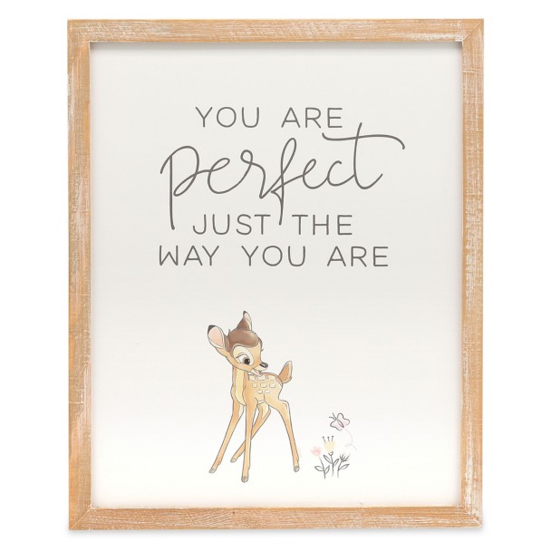 Bambi Framed Wood Wall Décor – ''You Are Perfect''