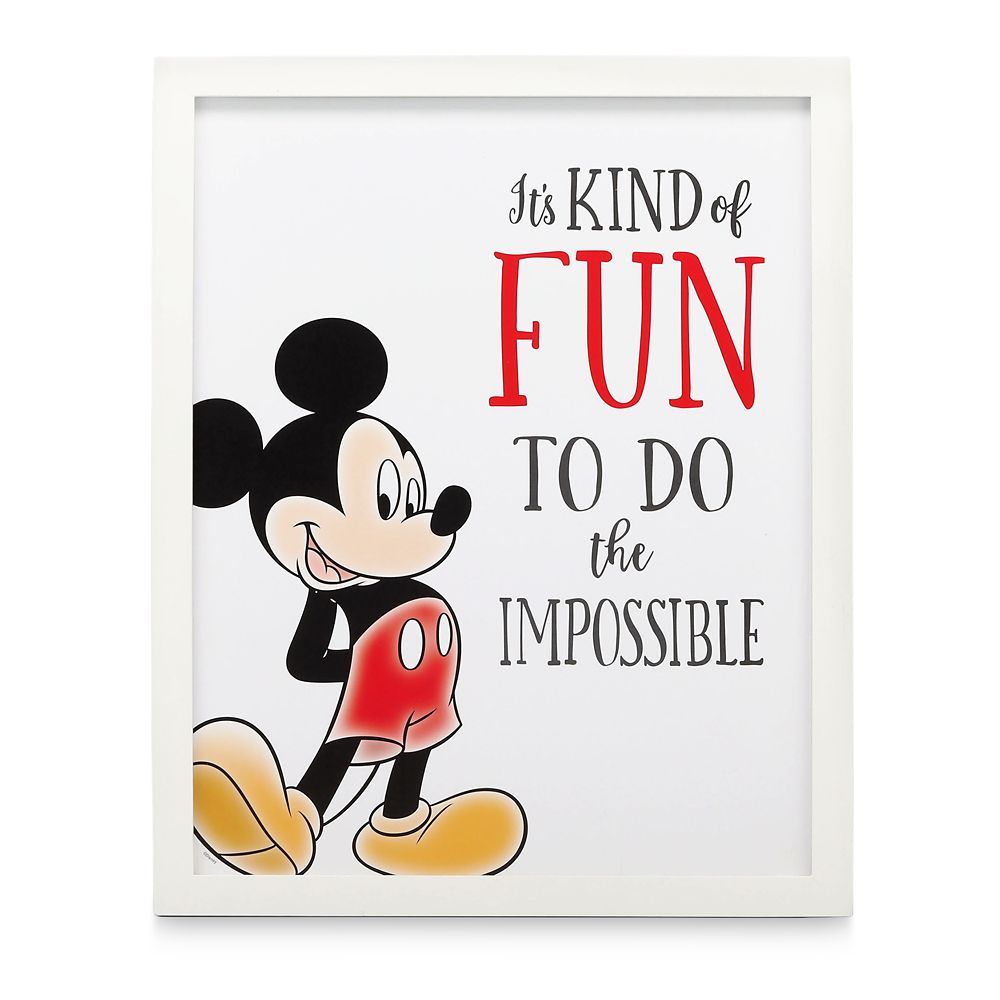 Mickey Mouse Framed Wood Wall Dcor  Do the Impossible Official shopDisney