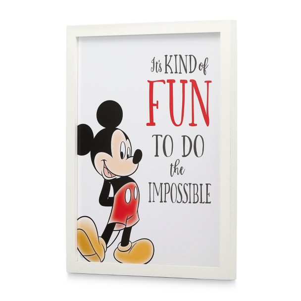 Mickey Mouse Framed Wood Wall Décor – ''Do the Impossible''