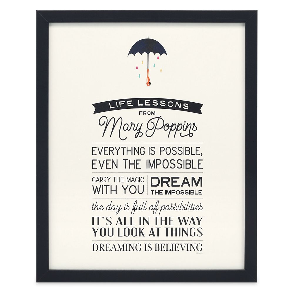 Mary Poppins Life Lessons Framed Wood Wall Dcor Official shopDisney
