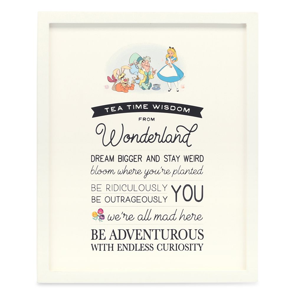 Alice in Wonderland Tea Time Wisdom Framed Wood Wall Dcor Official shopDisney
