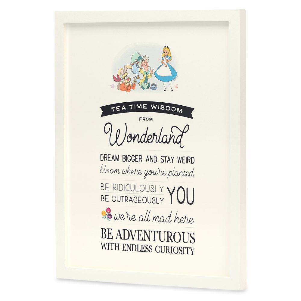 Alice in Wonderland ''Tea Time Wisdom'' Framed Wood Wall Décor
