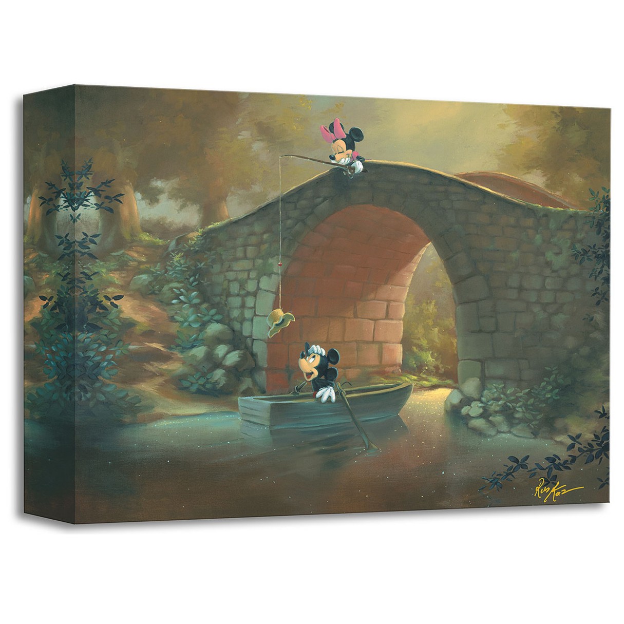 Mickey Mouse and Minnie ''Hooked on You'' Giclée by Rob Kaz