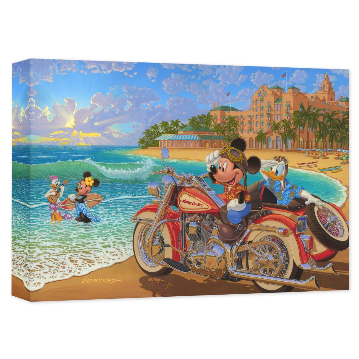 Mickey Mouse and Friends ''Where the Road Meets the Sea'' Giclée on Canvas by Manuel Hernandez