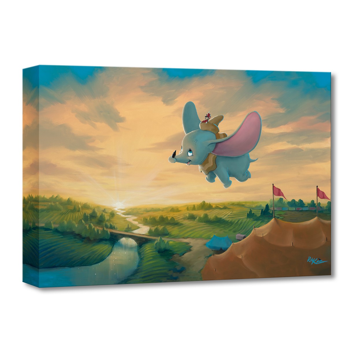 Dumbo ''Flight Over the Big Top'' Giclée on Canvas by Rob Kaz