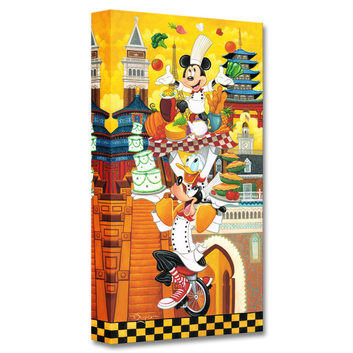 Mickey Mouse and Friends ''A World of Flavor'' Giclée on Canvas by Tim Rogerson