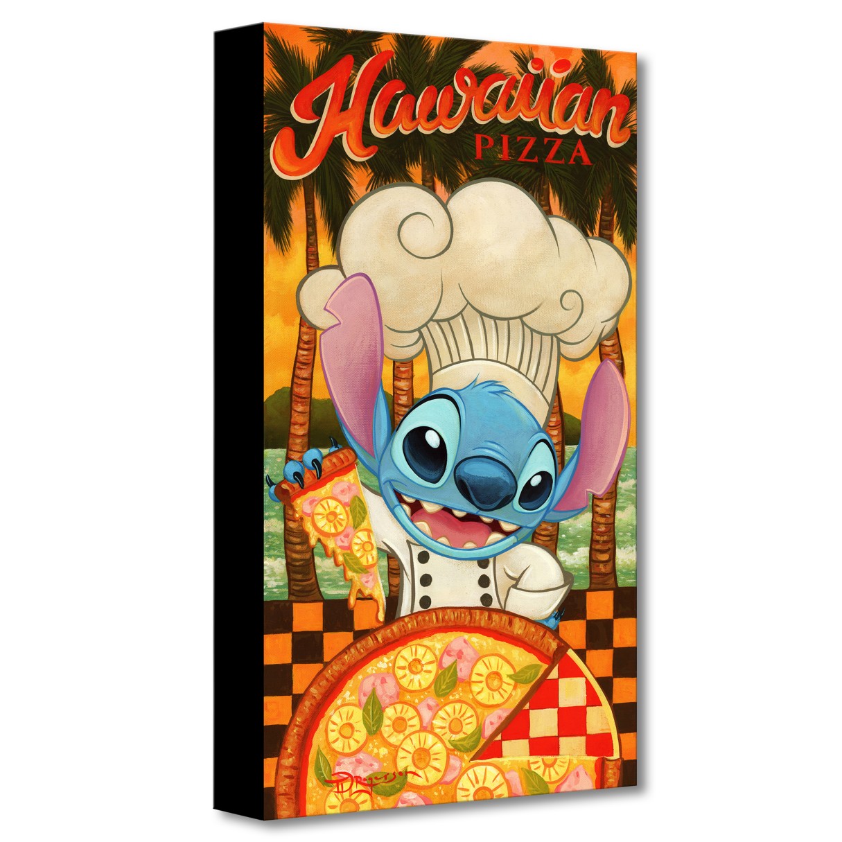 Stitch ''Hawaiian Pizza'' Giclée on Canvas by Tim Rogerson