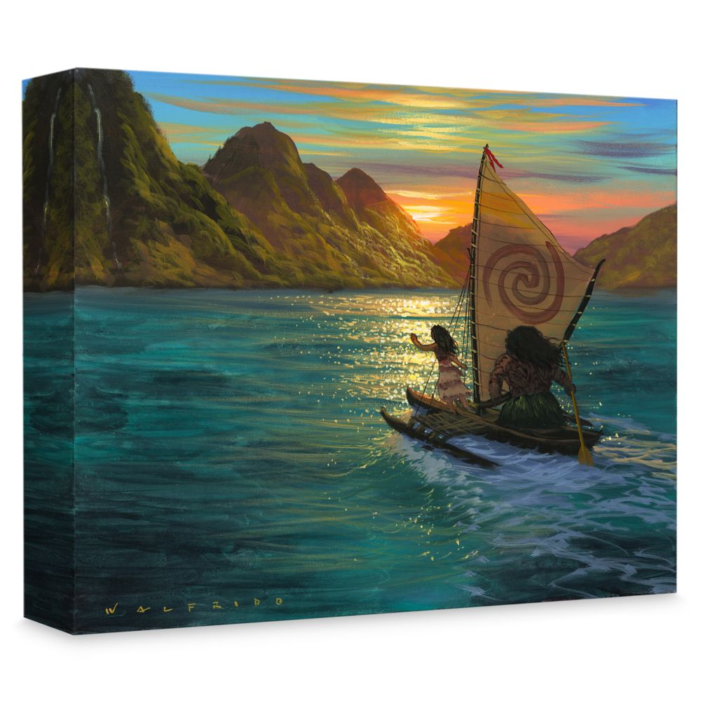 Moana Sailing into the Sun Gicle on Canvas by Walfrido Garcia Official shopDisney