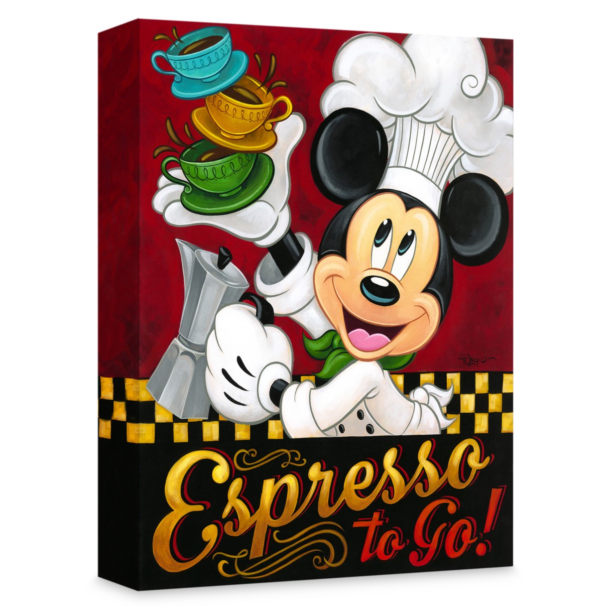 Mickey Mouse ''Espresso to Go!'' Giclée on Canvas by Tim Rogerson