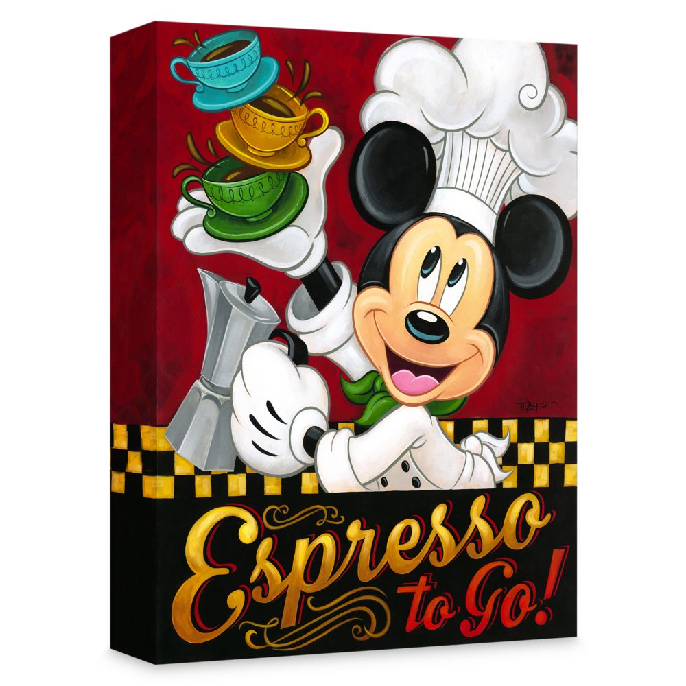 Disney Mickey Mouse Espresso to Go! Giclee on Canvas by Tim Rogerson