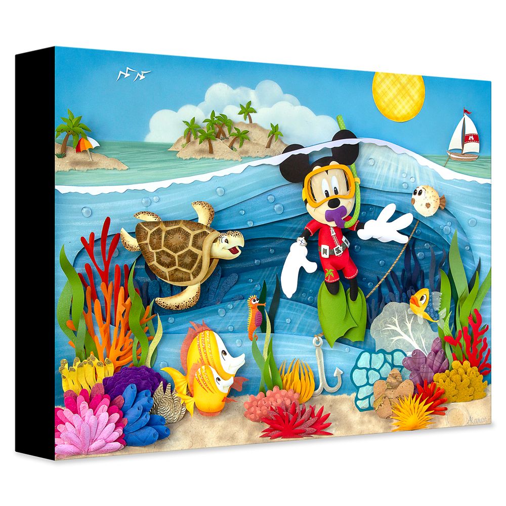 Mickey Mouse Scuba Mickey Gicle on Canvas by Karin Arruda Limited Edition Official shopDisney