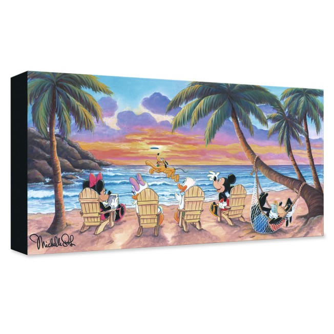 Mickey Mouse and Friends ''Beautiful Day at the Beach'' Giclée on Canvas by Michelle St.Laurent – Limited Edition