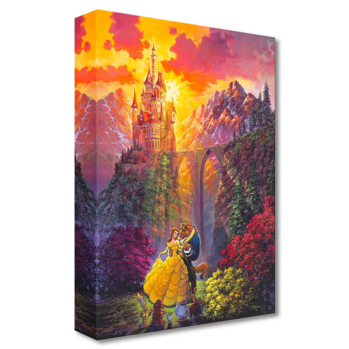 Beauty and the Beast ''Spring Dance'' Giclée on Canvas by Rodel Gonzalez – Limited Edition
