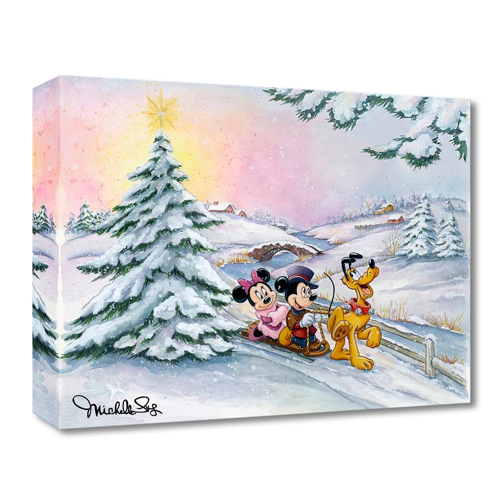 Mickey Mouse and Friends ''Winter Sleigh Ride'' Art by Michelle St.Laurent Limited Edition Official shopDisney