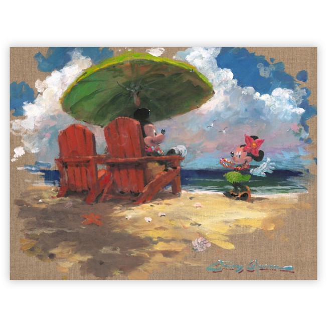 Mickey and Minnie Mouse ''Shorefront Hula'' Giclée by James Coleman – Limited Edition