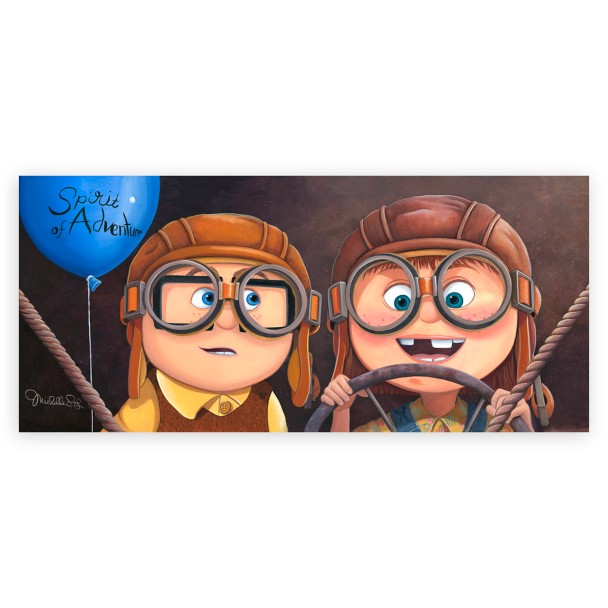 ADVENTURE AWAITS 9H×20W Disney Art Carl and Ellie in UP Treasures on Canvas  by Michelle St Laurent - Animation Art Masters