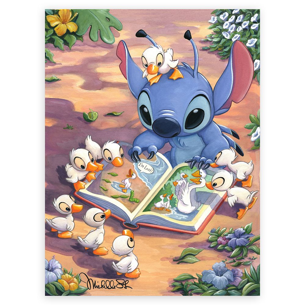 stitch reading ugly duckling